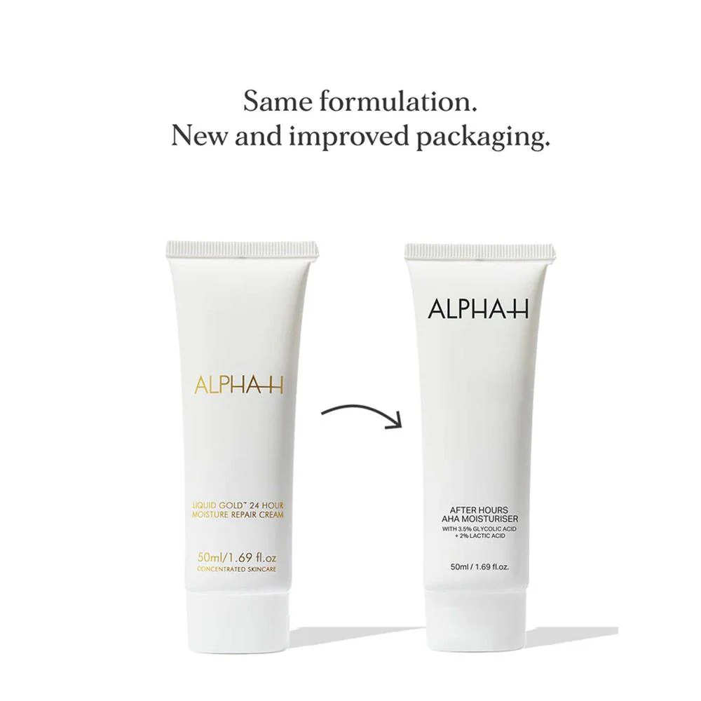 Alpha-H After Hours AHA Moisturiser with 3.5% Glycolic Acid + 2.5% Lactic Acid 50ml - Image 5