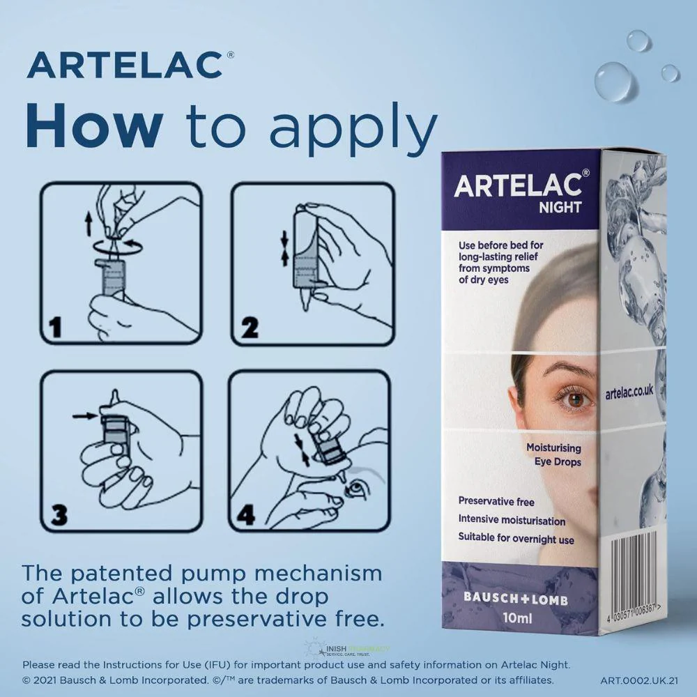 Artelac Night Moisturising Eye Drops 10ml - Image 4