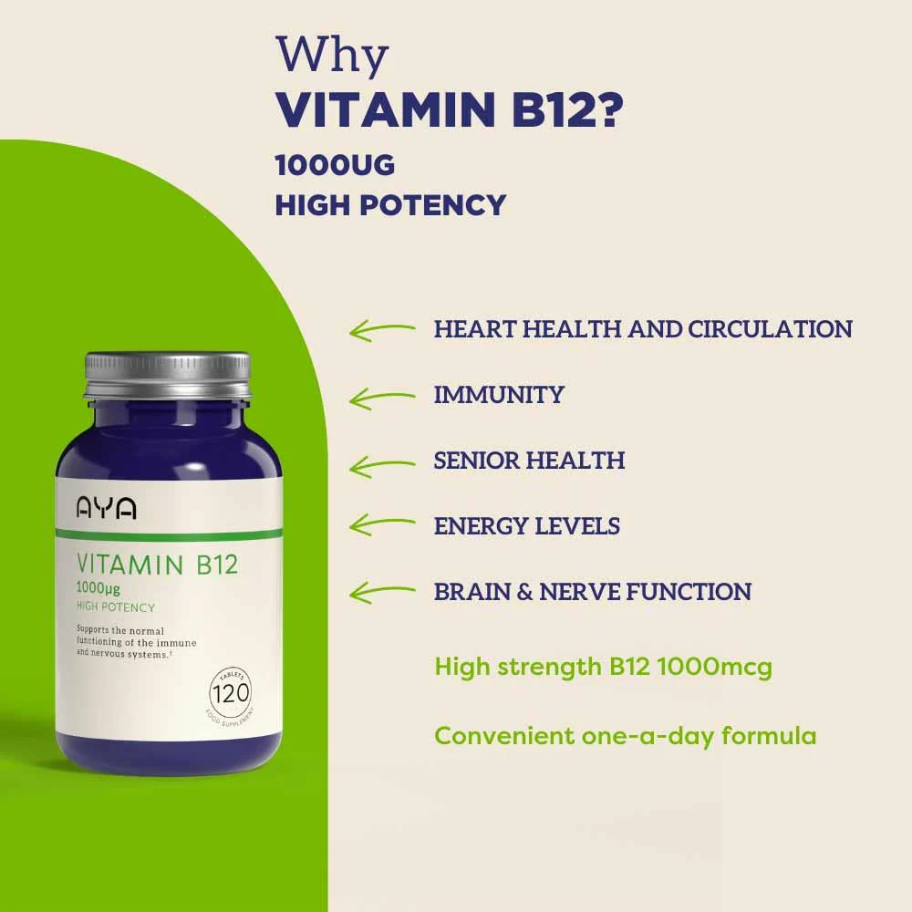 AYA Vitamin B12 500mcg Tablets 60 Pack - Image 2