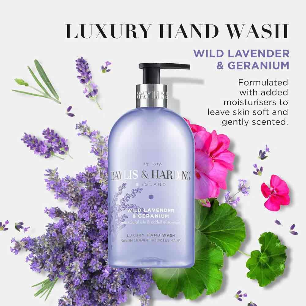 Baylis & Harding Wild Lavender & Geranium Hand Wash 500ml - Image 3