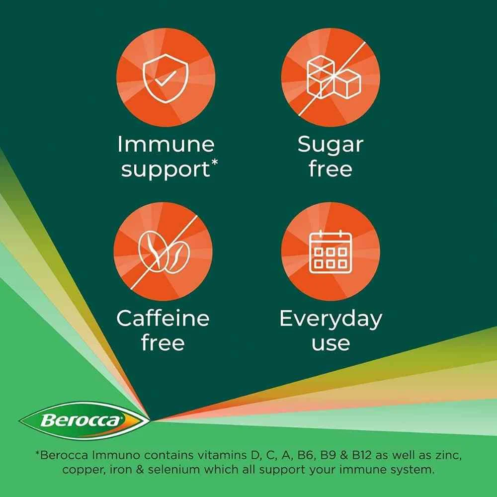 Berocca Immuno Sugar-Free Orange Effervescent Tablets 15 Pack - Image 7