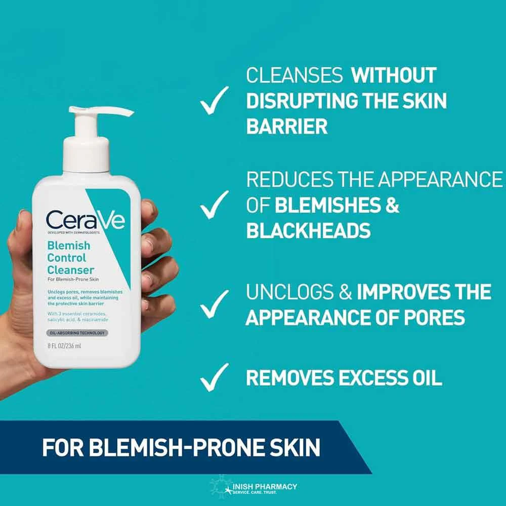 CeraVe Blemish Control Cleanser With Salicylic Acid and Niacinamide 473ml - Image 2