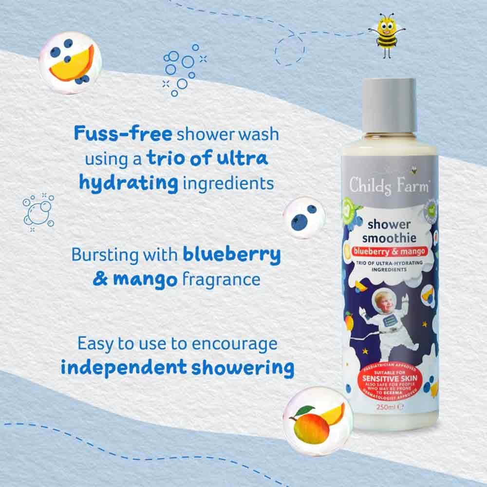 Childs Farm Shower Smoothie Blueberry & Mango 250ml - Image 4