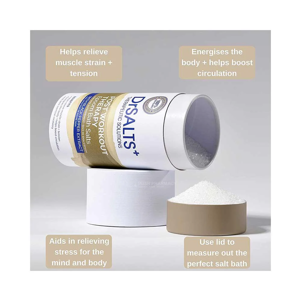 Dr Salts Post-Workout Therapy Black Pepper Extract Epsom Bath Salts 750g - Image 3