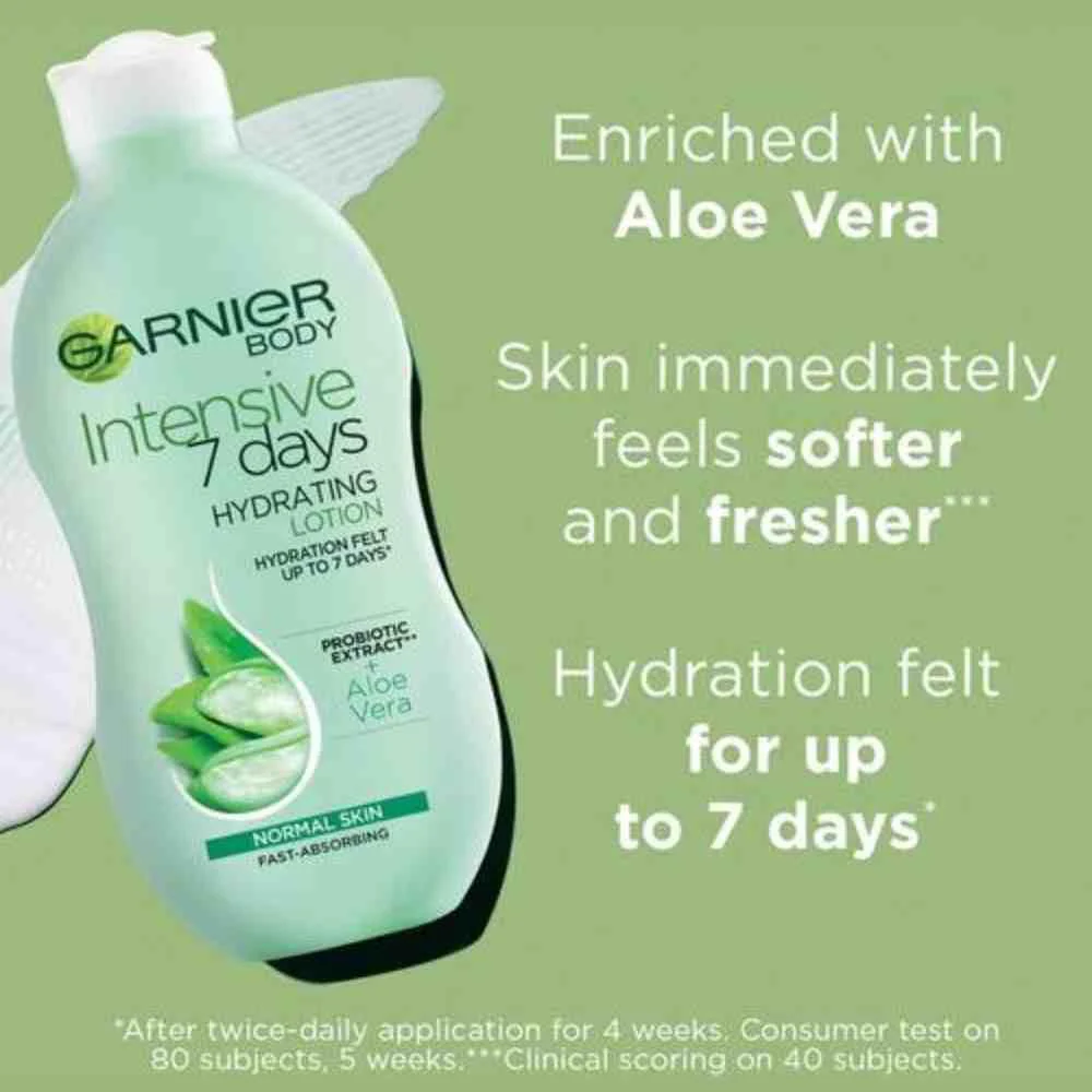 Garnier Body Intensive 7 Days Hydrating Lotion Normal Skin Aloe Vera 400ml - Image 3