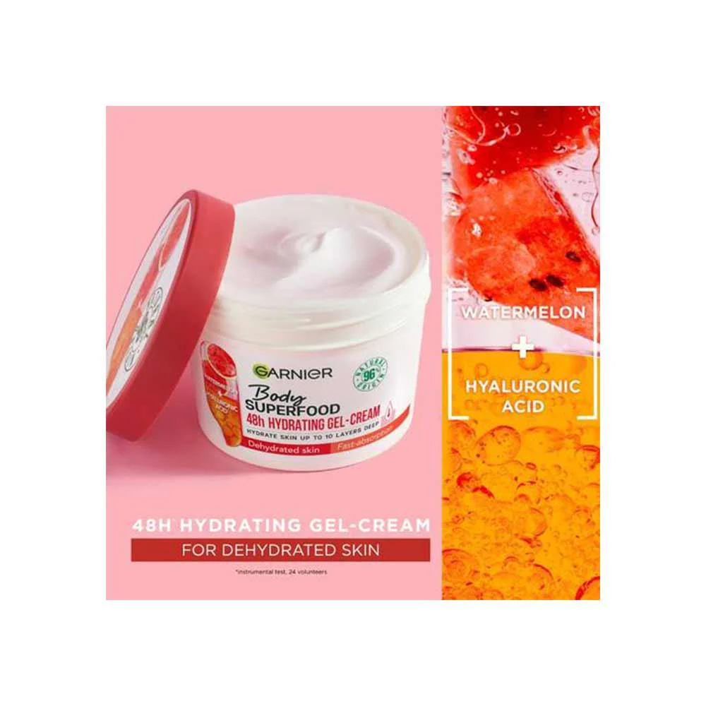 Garnier Body Superfood Hydrating Gel-Cream Watermelon & Hyaluronic Acid 380ml - Image 2