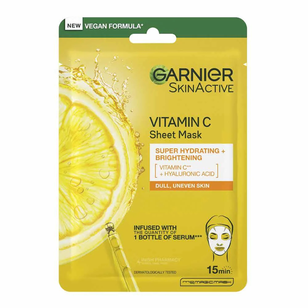 Garnier Brightening & Super Hydrating Vitamin C Sheet Mask 28g