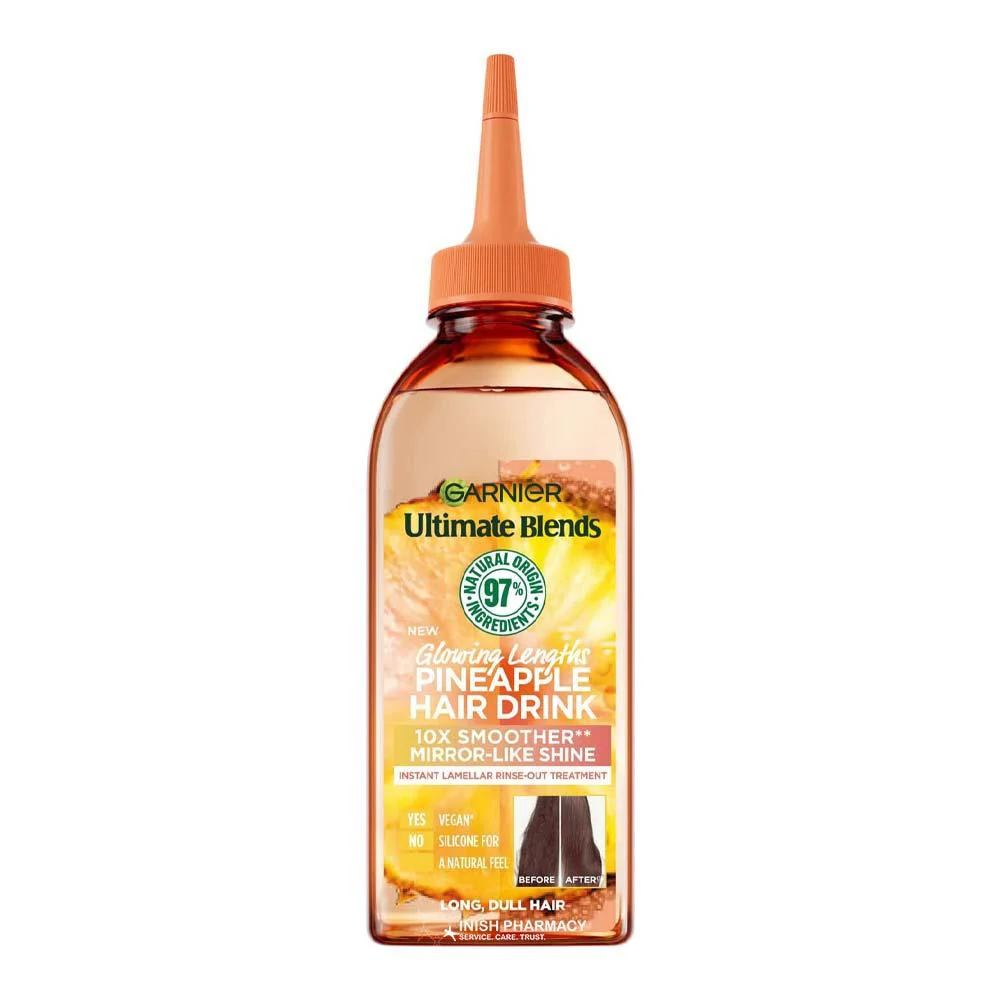 Garnier Ultimate Glowing Lengths Pineapple Hair Drink Liquid Conditioner Long Dull Hair 200ml