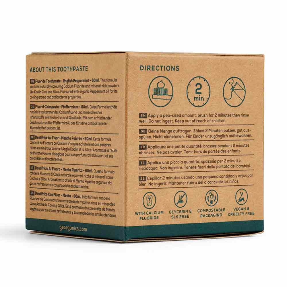 Georganics Fluoride Toothpaste - Peppermint - 60ml - Image 4