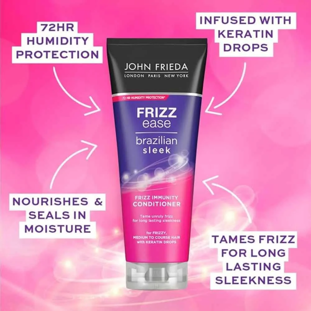 John Frieda Frizz Brazilian Sleek Conditioner 250ml - Image 2