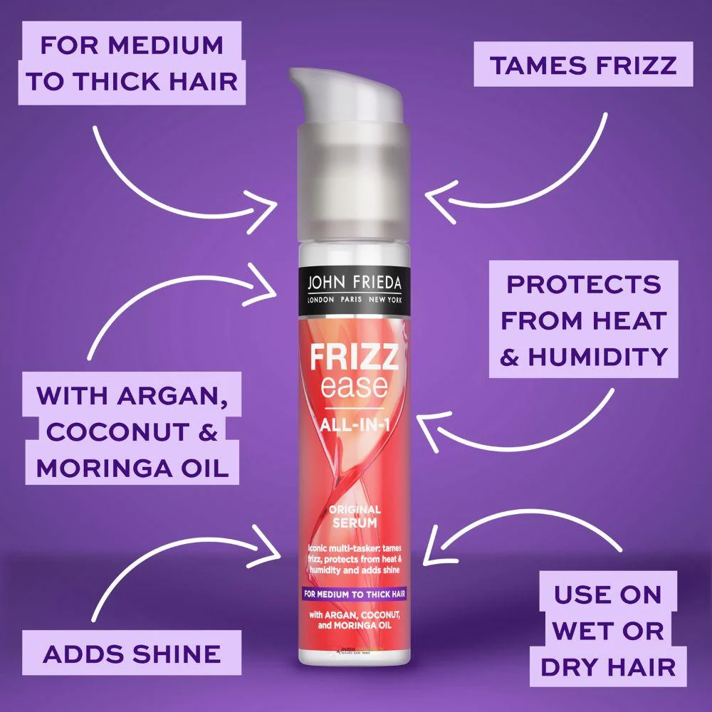 John Frieda Frizz Ease All In One Original Serum For Medium To Thick Hair 50ml - Image 3