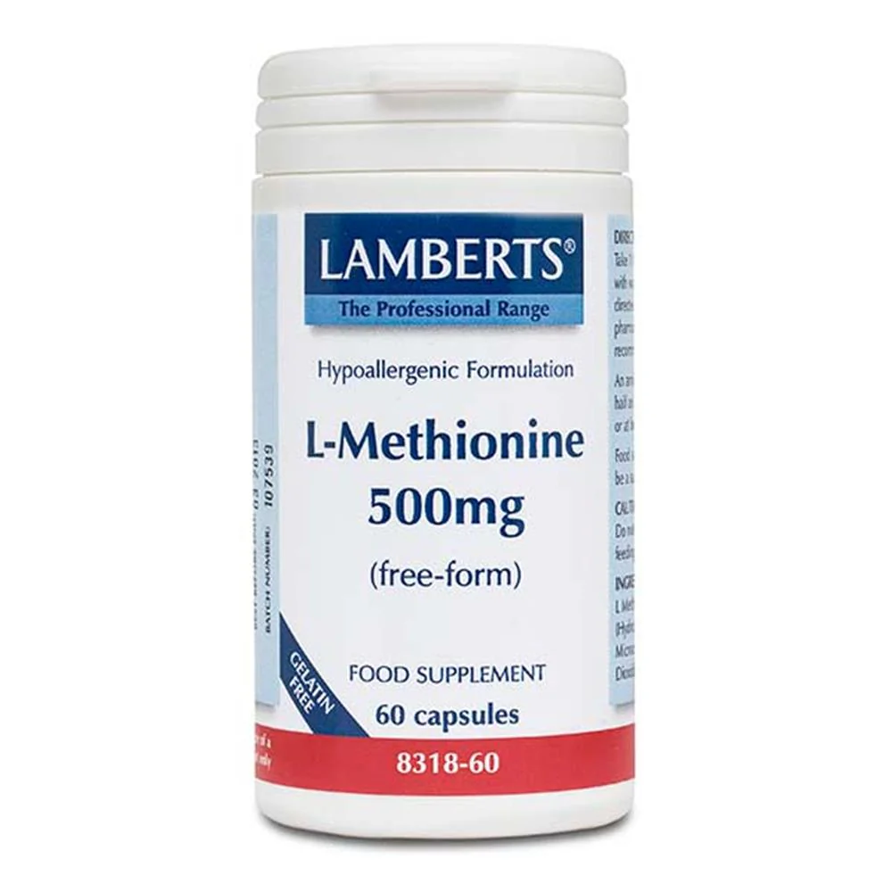 Lamberts L-Methionine 500mg (Free-Form) 60 Capsules