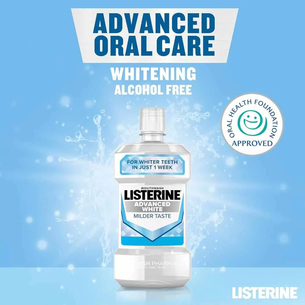 Listerine Advanced White Spearmint Mouthwash 500ml - Image 2