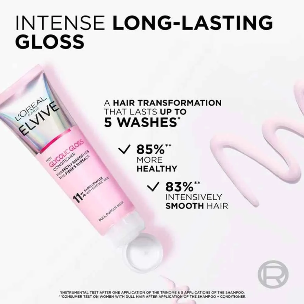 L'Oreal Elvive Glycolic Gloss Conditioner 150ml - Image 3
