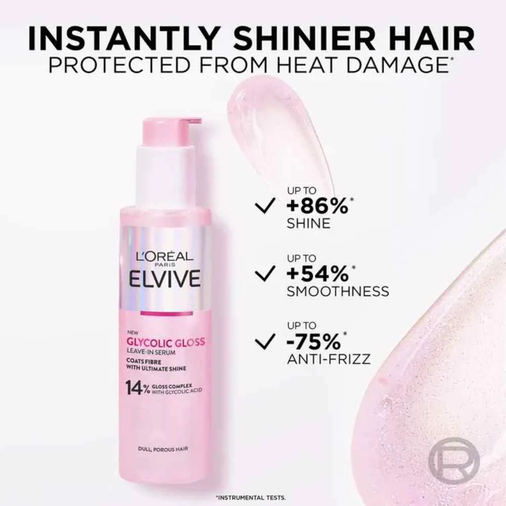 L'Oreal Elvive Glycolic Gloss Leave In Serum 150ml - Image 3