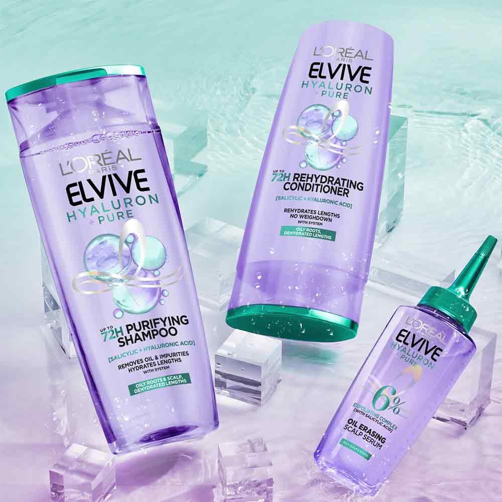 L'Oreal Elvive Hydra Pure 72h Purifying Shampoo 400ml - Image 4