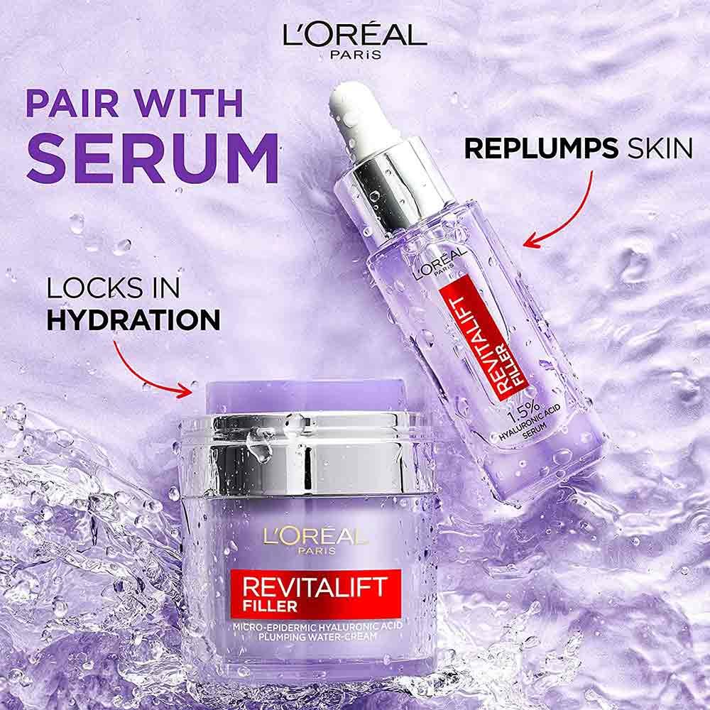 L'Oreal Revitalift Filler Line Plumping Water Cream 50ml - Image 4