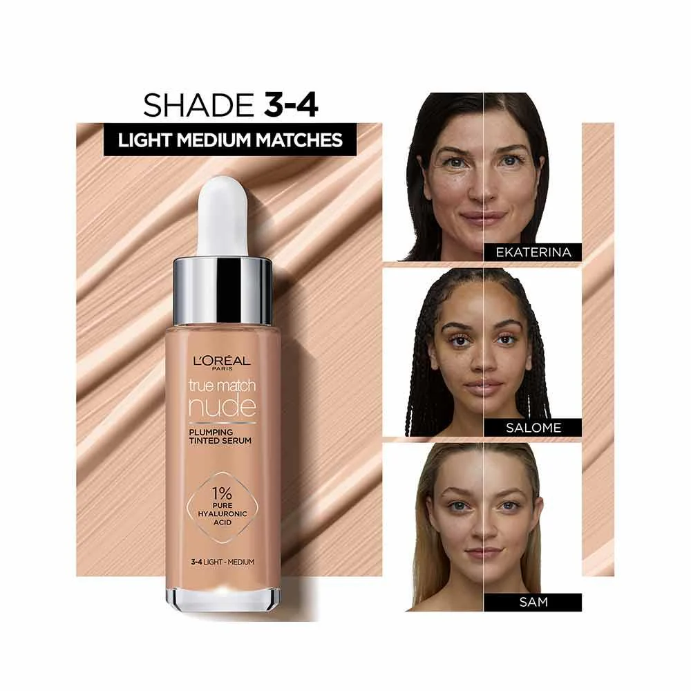 L'Oreal True Match Nude Plumping Tinted Serum 7-8 Tan-Deep - Image 4
