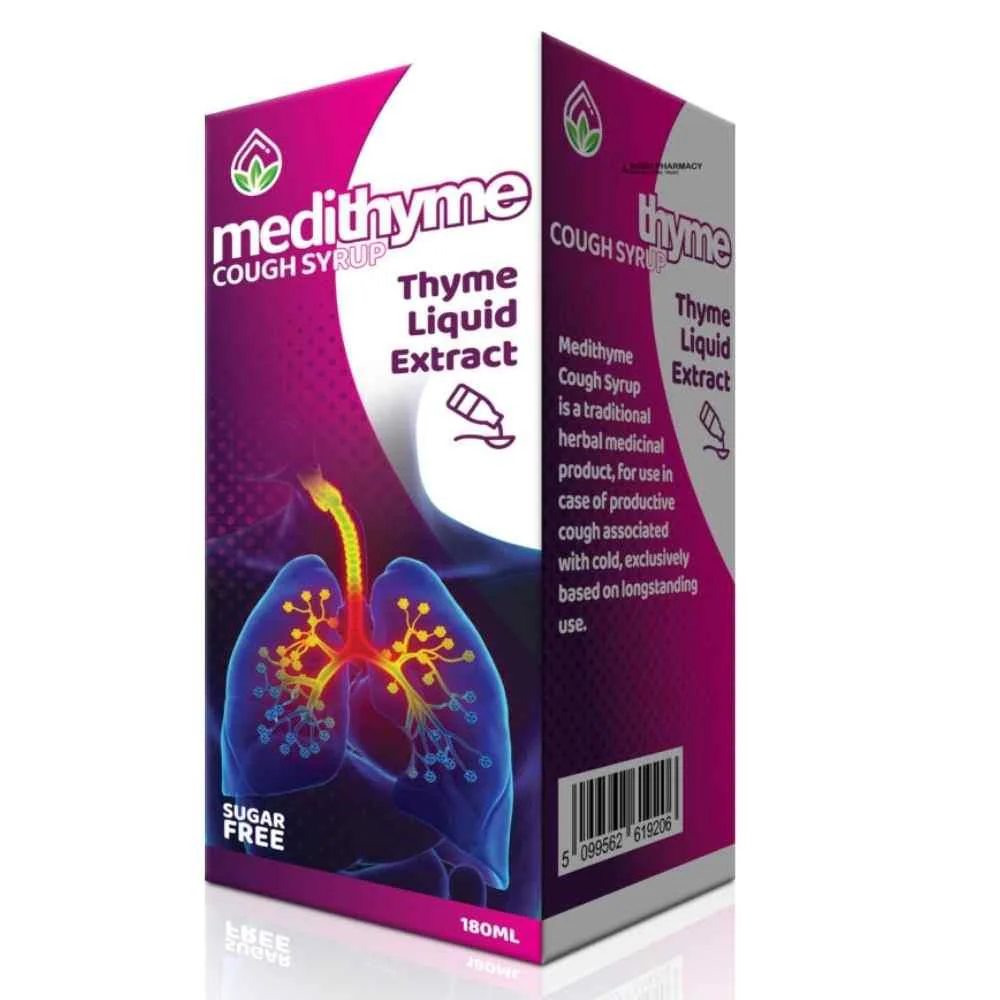 Medithyme Thyme Liquid Extract Sugar Free Cough Syrup 180ml - Image 3
