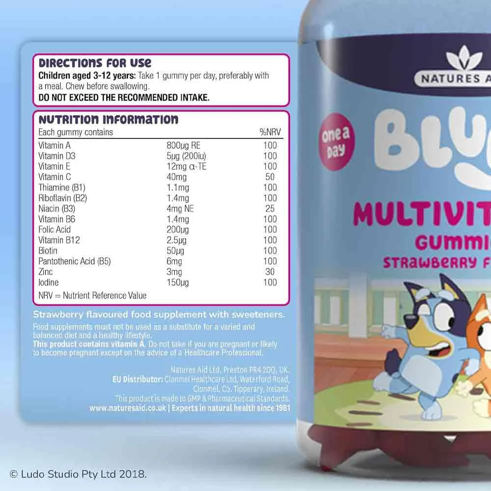 Natures Aid Bluey Multivitamin Gummies 30 Pack - Image 5