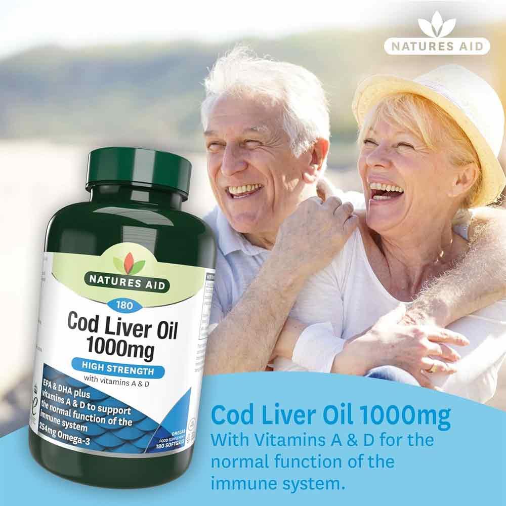 Natures Aid High Strength Cod Liver Oil 1000mg 180 Pack - Image 2