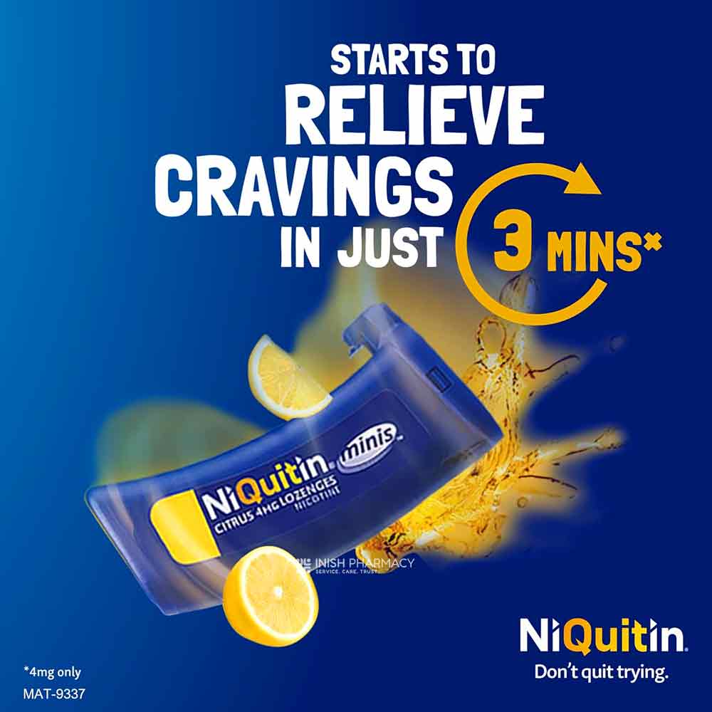 NiQuitin Mini 4mg Citrus Nicotine Lozenges 60 Pack - Image 2