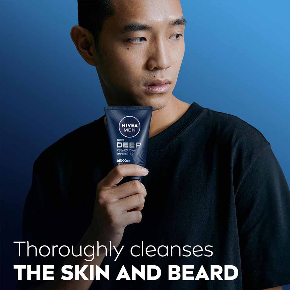 Nivea Men Deep Face and Beard Wash 100ml - Image 4