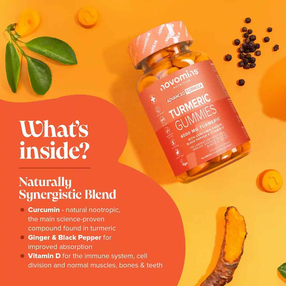 Novomins Nutrition Turmeric 4000mg Gummies 60 Pack - Image 3
