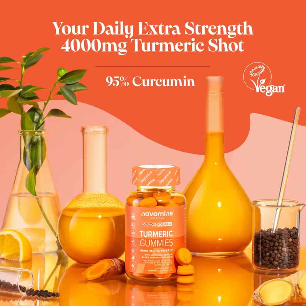 Novomins Nutrition Turmeric 4000mg Gummies 60 Pack - Image 4