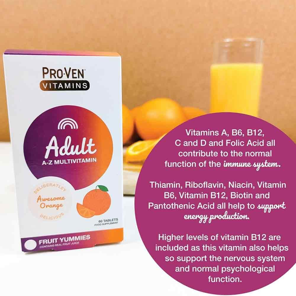 Pro-Ven Vitamins Adult Multivitamin Orange Flavour 60 Chewables - Image 3