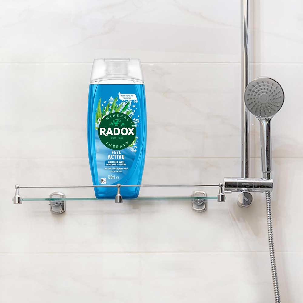 Radox Shower Feel Active Sea Salt & Lemongrass Shower Gel 225ml - Image 2