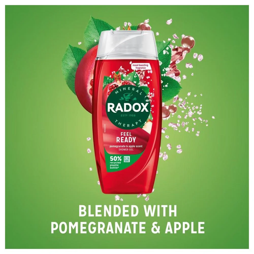 Radox Shower Feel Ready Pomengranate & Red Apple Shower Gel 225ml - Image 2