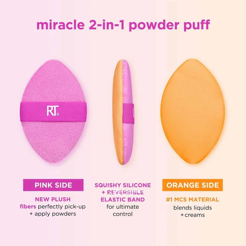 Real Techniques Miracle 2-in-1 Powder Puff Duo 2 Pack - Image 5