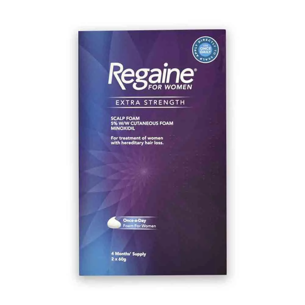 Regaine For Women Extra Strength Foam 5% Minoxidil 4 Month Supply 2 x 60g