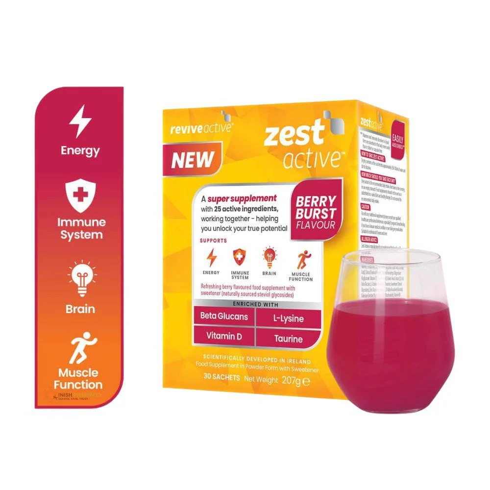 Revive Active Zest Active Berry Burst Food Supplement 7 Sachets - Image 2