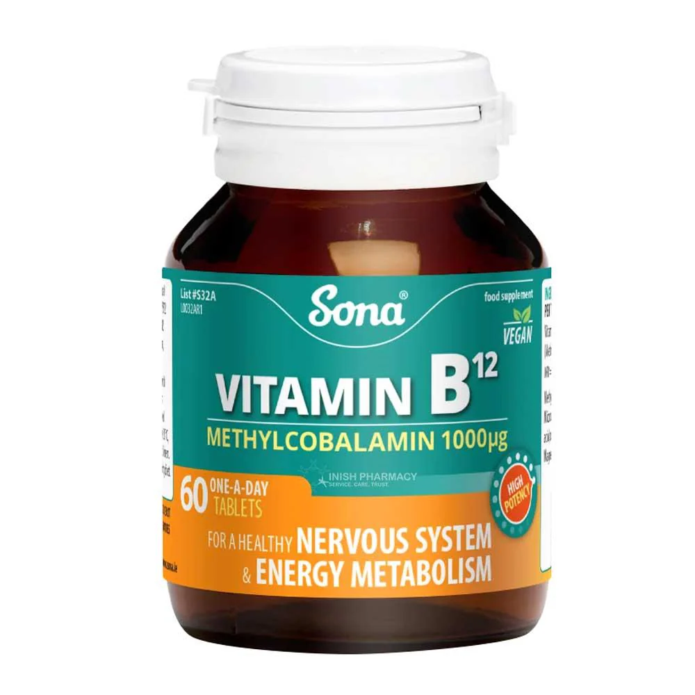 Sona Vitamin B12 - Methylcobalamin 1000μg 60 Tablets