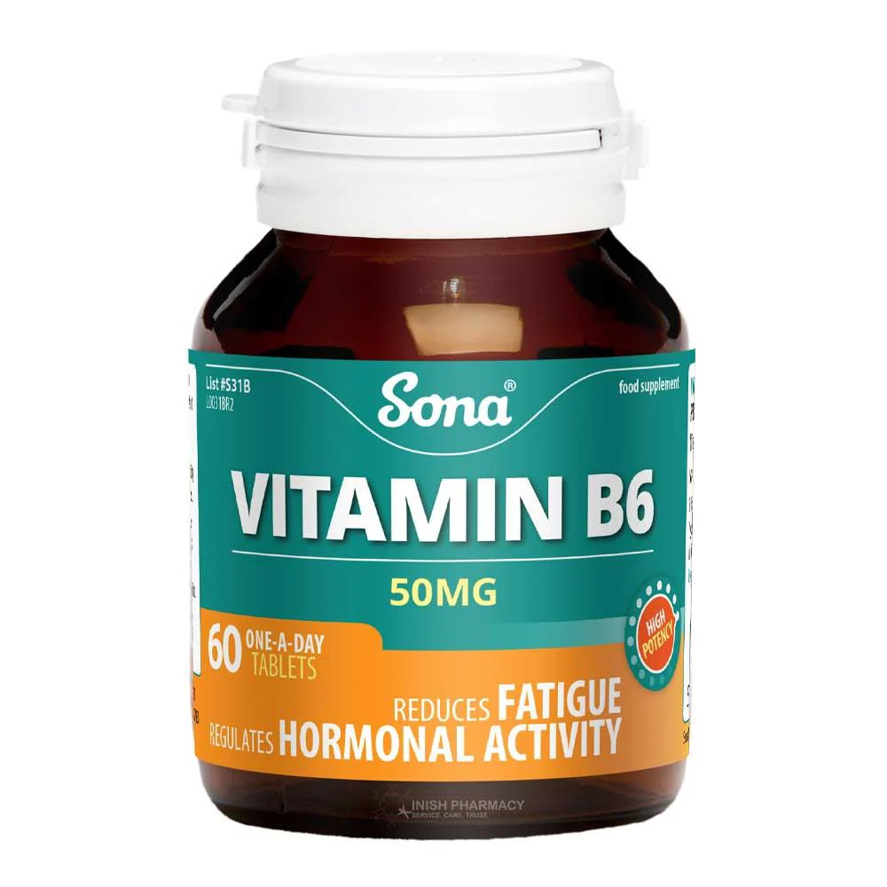 Sona Vitamin B6 50mg One A Day 60 Tablets
