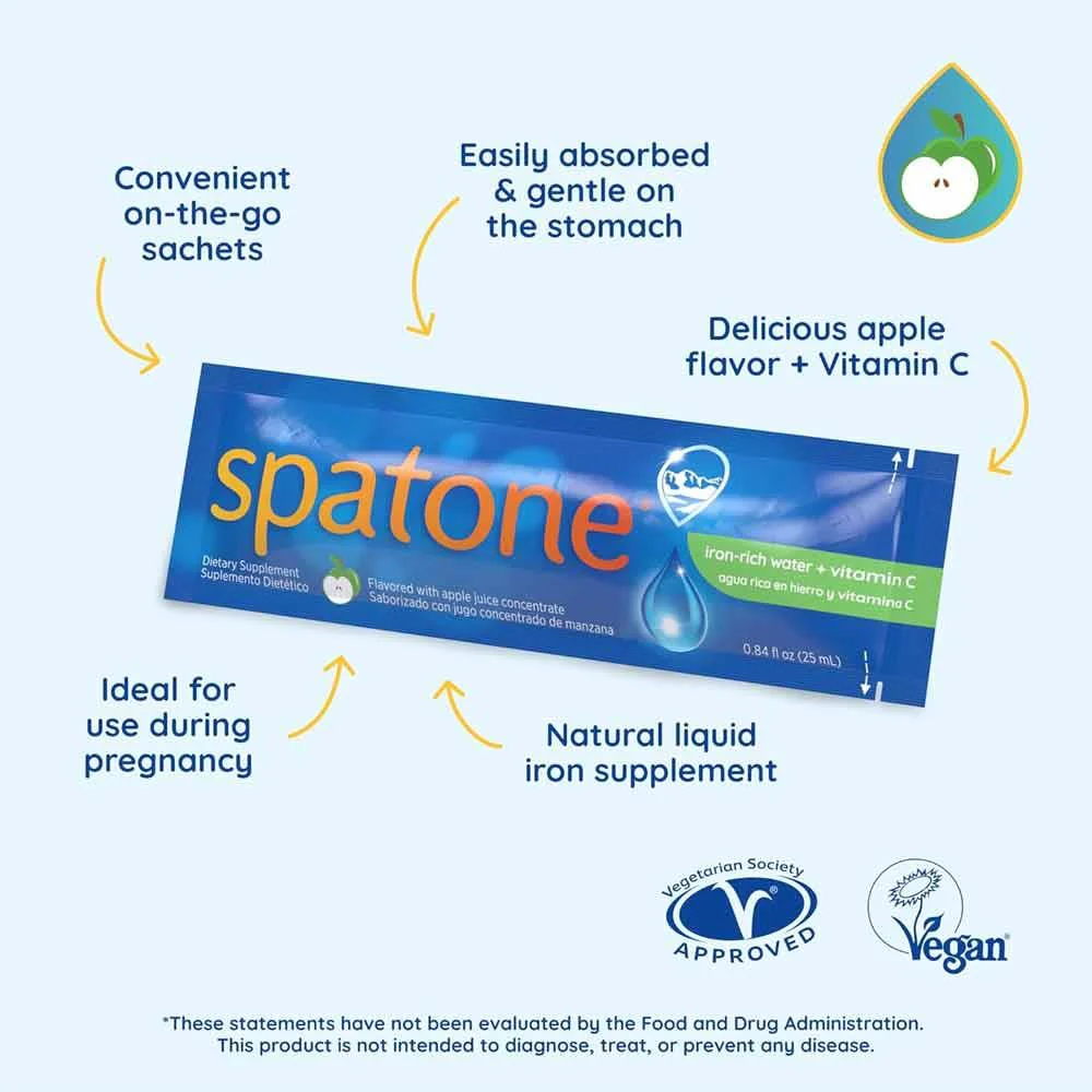 Spatone 100% Natural Liquid Iron Supplement Apple 28 Sachets - Image 2
