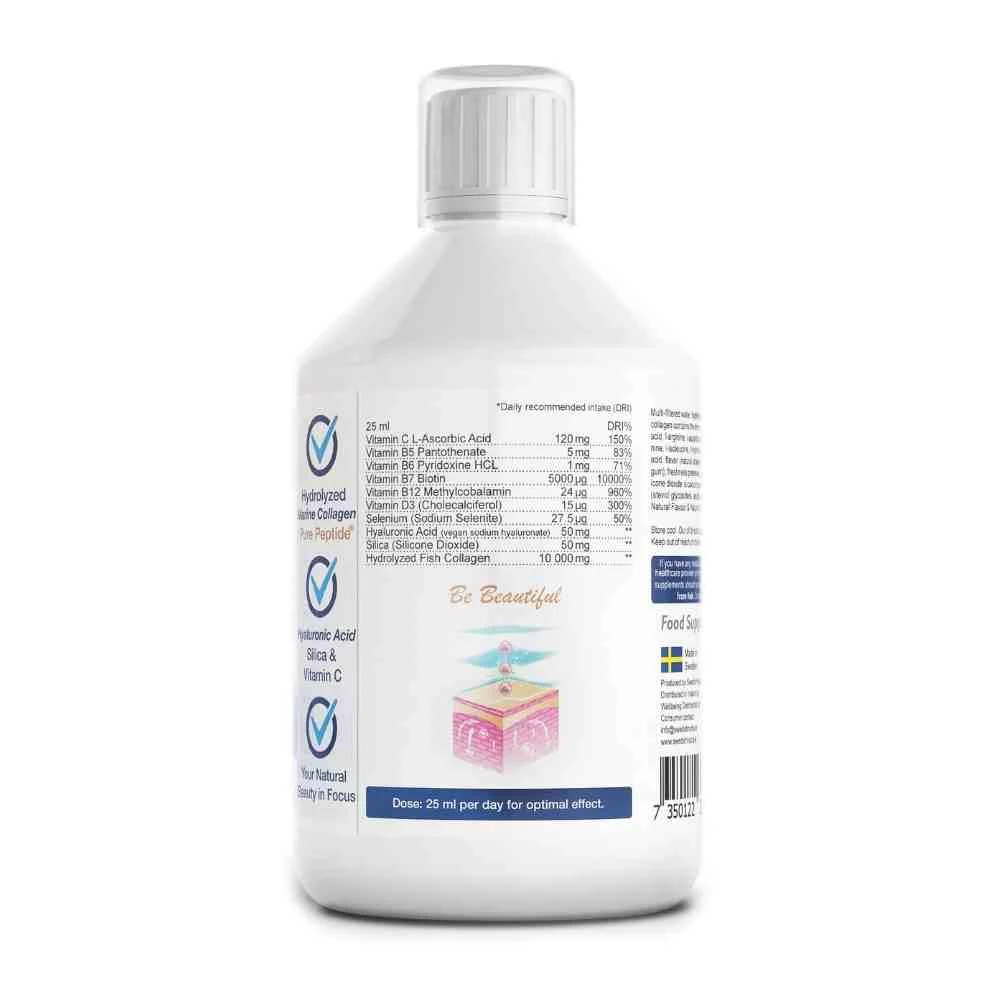 Swedish Nutra Collagen Marine Peptide Sugar Free 10000mg Liquid 500ml - Image 2