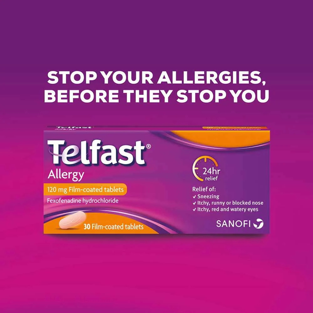 Telfast Allergy 120mg Fexofenadine Tablets 30 Pack - Image 4