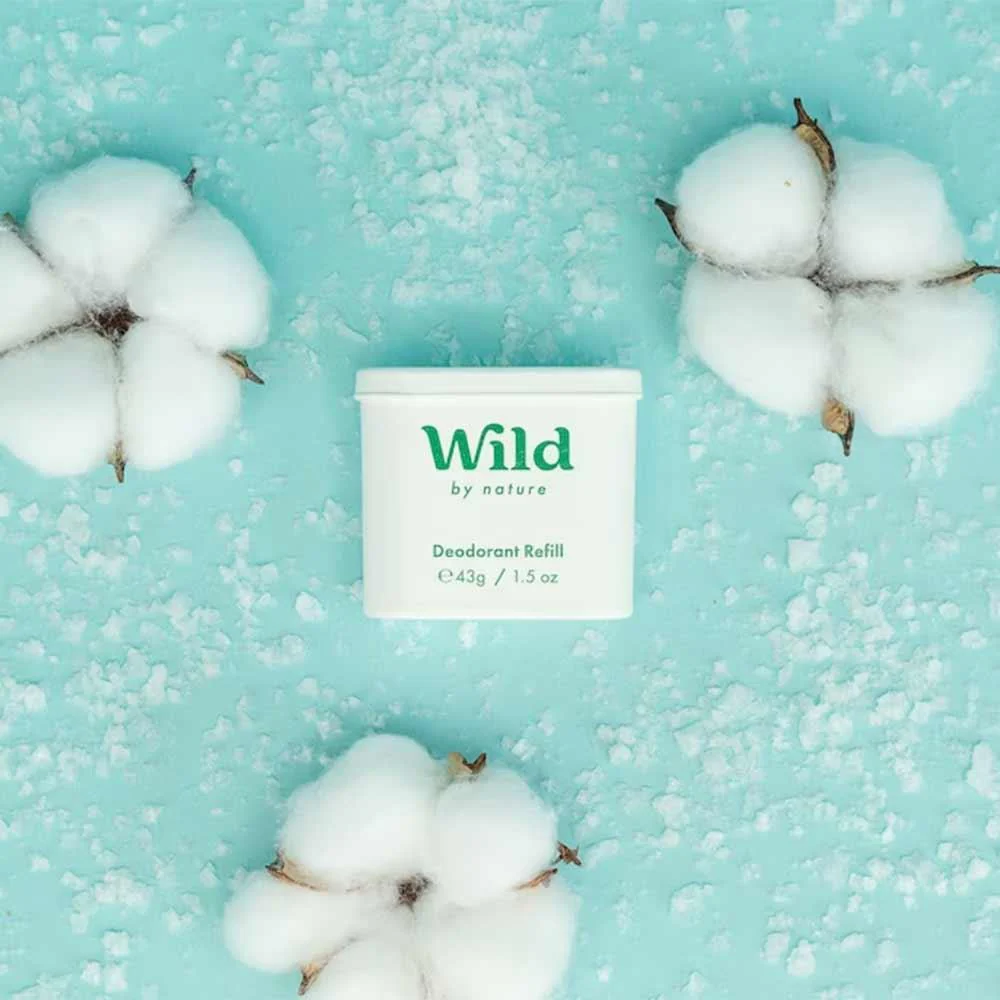 Wild Natural Deodorant Fresh Cotton & Sea Salt Refill - Image 2