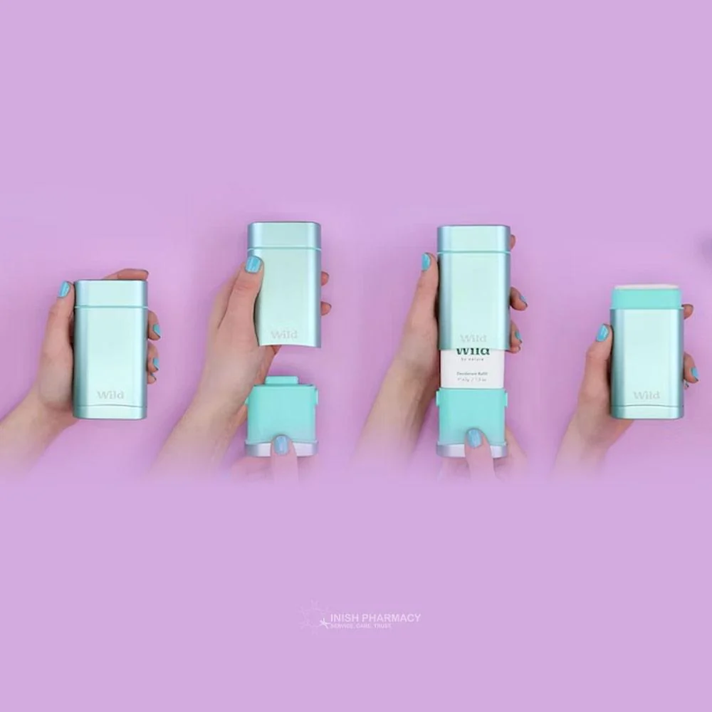 Wild Natural Deodorant Starter Pack Aqua Case With Fresh Cotton & Sea Salt Deodorant - Image 3