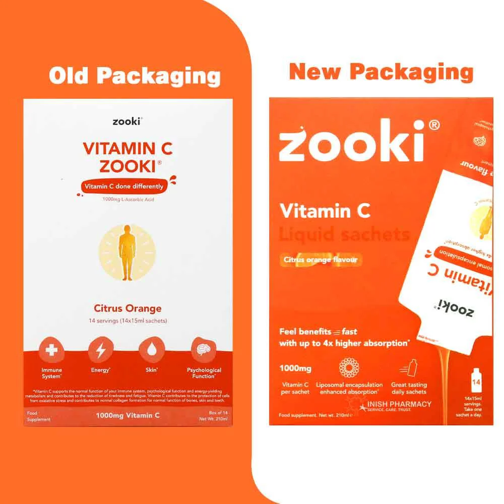 Zooki Vitamin C 1000mg 14 Sachets - Image 2